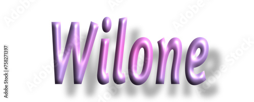 Wilone  - pink color - female name - three-dimensional effect tubular writing - Vector graphics - Word for presentations, greetings, banners, card, prints, cricut, silhouette, sublimation