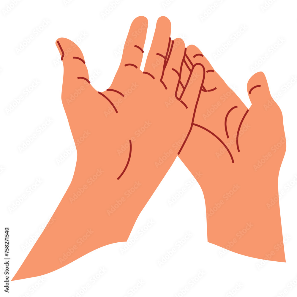 Peoples hands - handshake gesture. Vector illustration in flat style. Peoples hands - handshake gesture. Vector illustration in flat style.