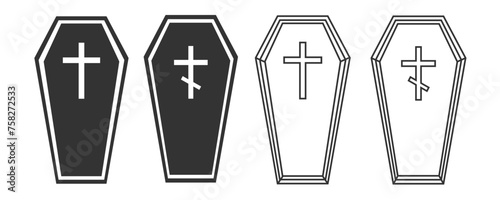 Coffin icon. Funeral design set vector ilustration.