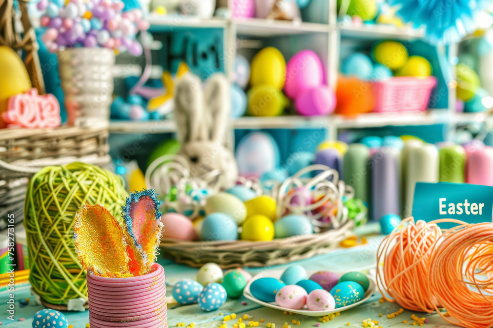 Fototapeta premium Easter Craft Workshop Scene