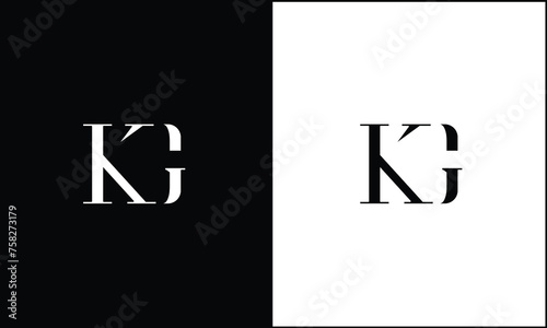 Alphabet Letters KG, GK ,Initials Logo Monogram