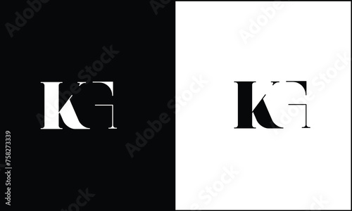 Alphabet Letters KG, GK ,Initials Logo Monogram