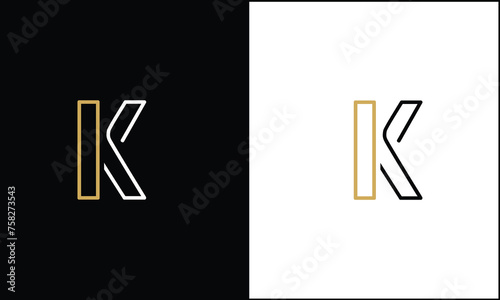 Alphabet Letters KI, IK,   Initials Logo Monogram