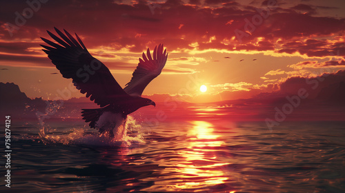 sea eagle at sunset