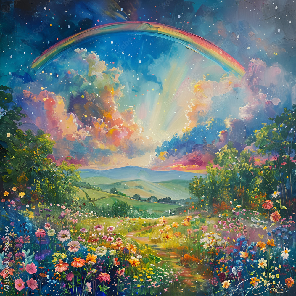 rainbow over the meadow rainbow over the meadow