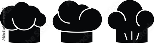 Set of chef hat icons vector illustration.