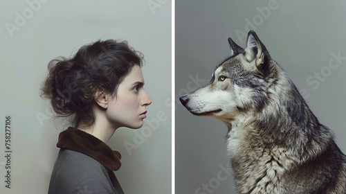 divertida série de fotografias revela a incrível semelhança entre algumas pessoas e seus lobos  photo