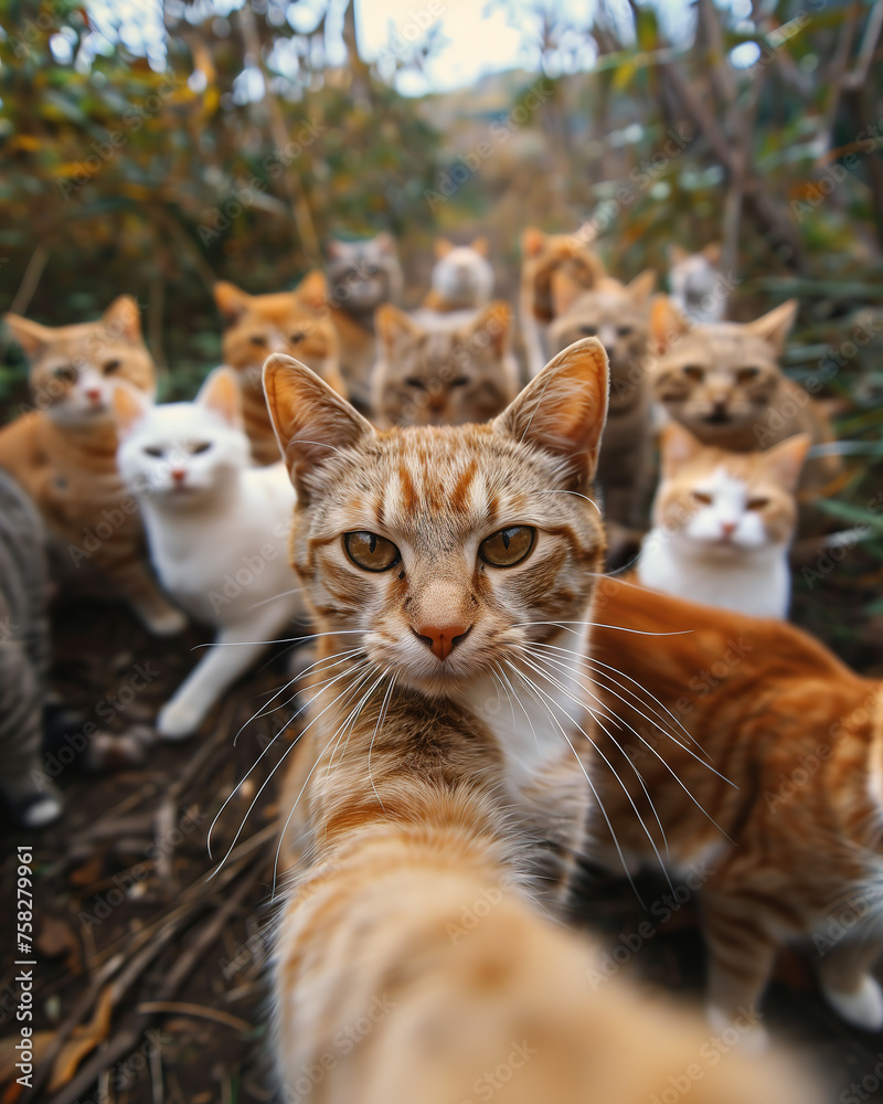 selfie of cats