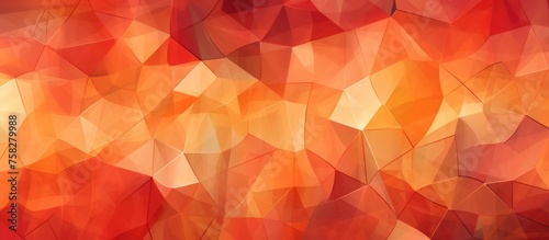 Seamless pattern featuring mosaic tiles in shades of orange and red.