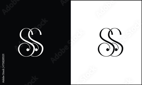 Alphabet Letters S, SS  Initials Logo Monogram