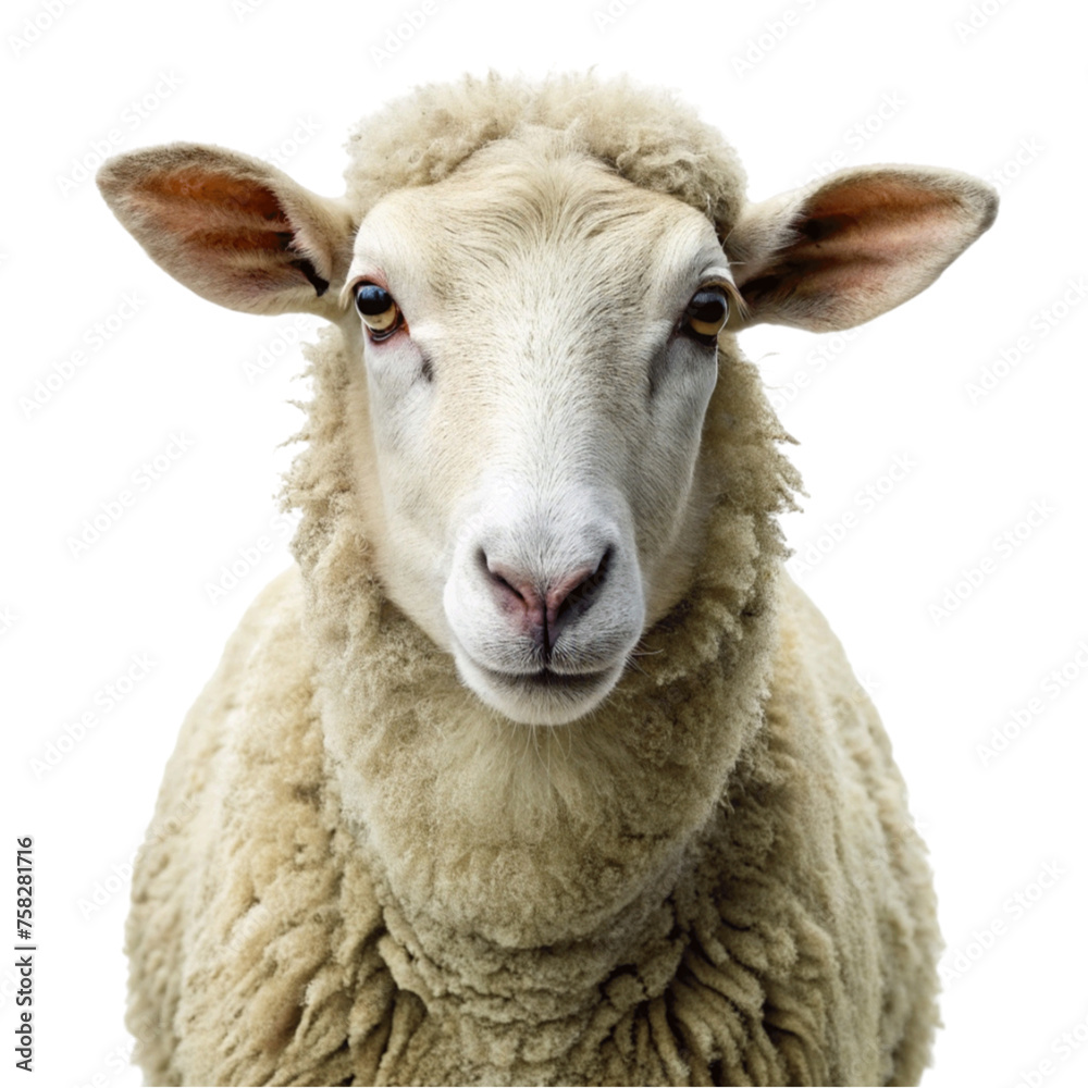 Portrait sheep isolated on Transparent background. Portrait sheep isolated on Transparent background.