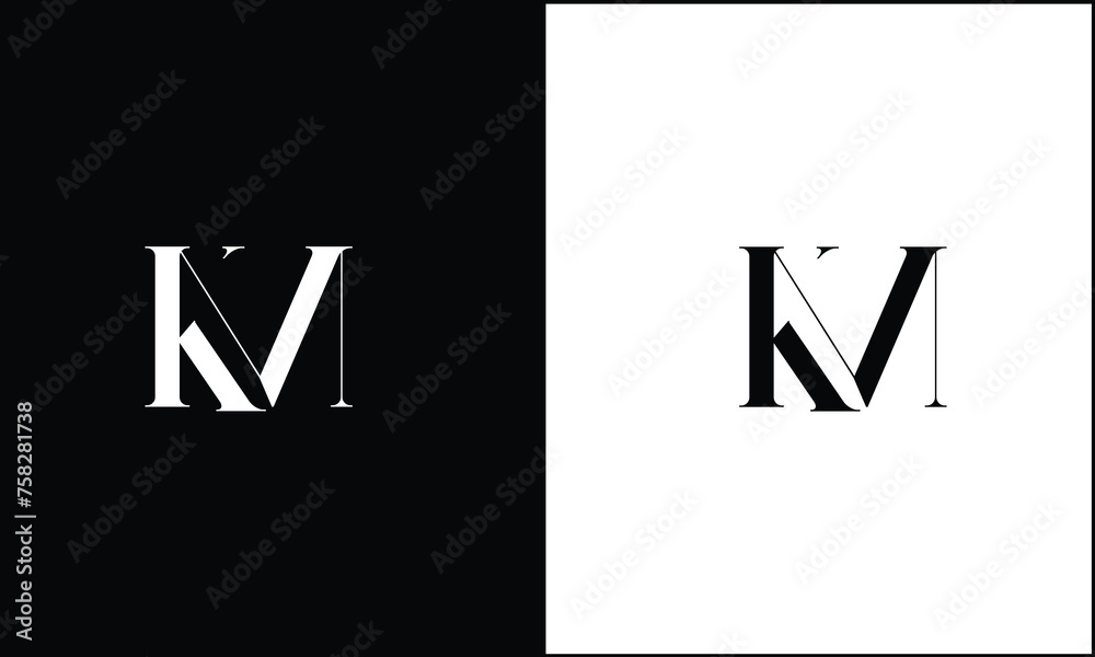 KM, MK, K, M, Abstract Letters Logo Monogram
