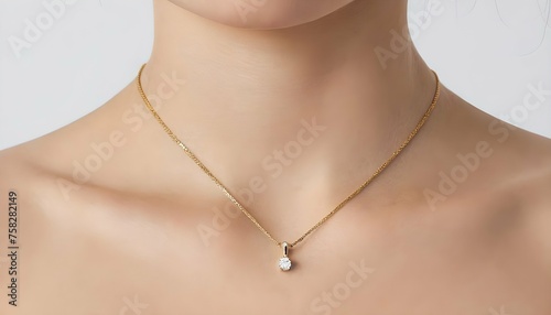A Minimalist Chain Necklace Featuring A Single So