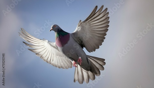 A Pigeon With Its Feathers Fluttering In The Wind © Tania