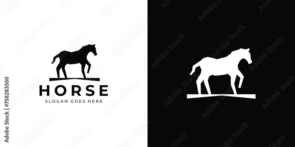 Creative Simple Horse Logo. Horse Silhouette Logo Design Icon Symbol Template