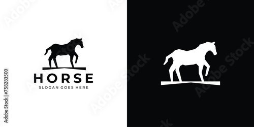 Creative Simple Horse Logo. Horse Silhouette Logo Design Icon Symbol Template