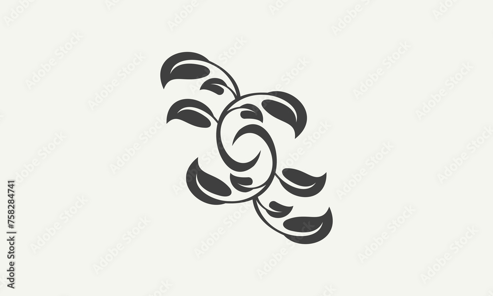 initial S tree branches and leaves logo design vector illustration initial S tree branches and leaves logo design vector illustration