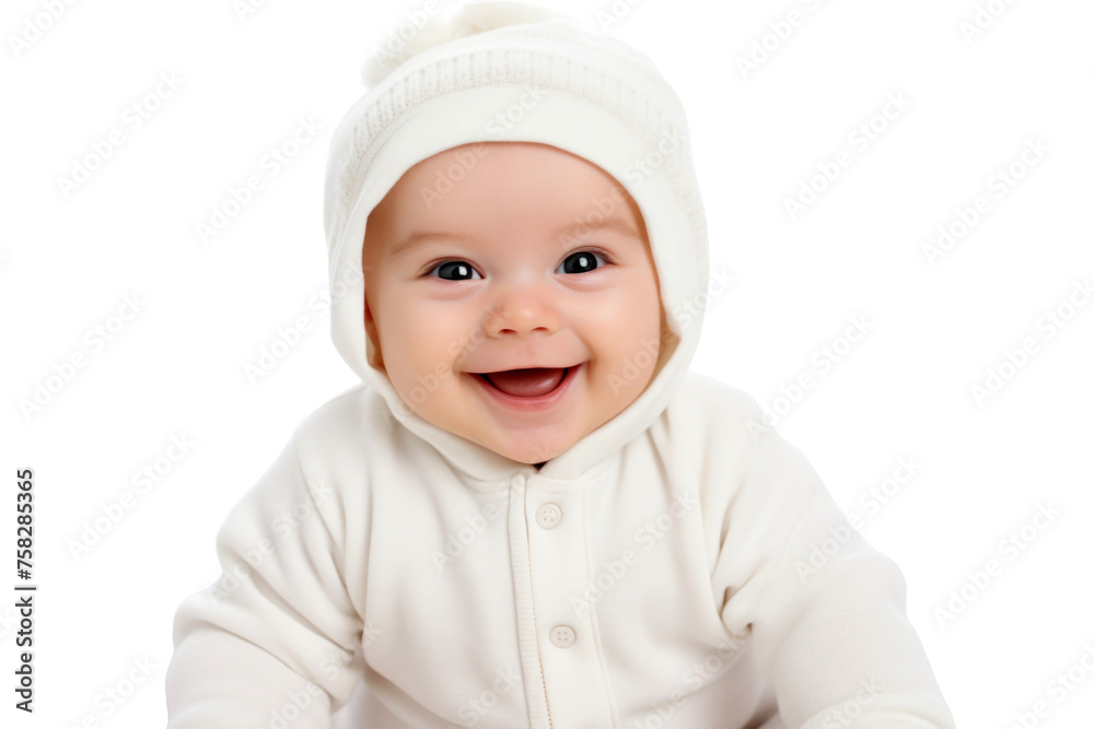 Portrait studio of young adorable baby with happy smile isolated on transparent background. Portrait studio of young adorable baby with happy smile isolated on transparent background.