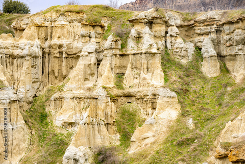 Kula Fairy Chimneys, Kula Geopark at location Manisa, Turkey. Kula Volcanic Geopark, also known as Kuladoccia (Kuladokya). photo