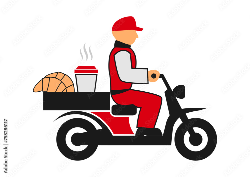 Delivery man on the scooter