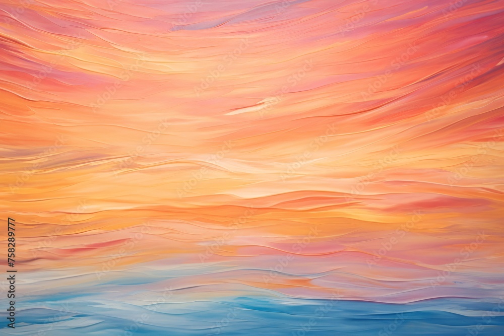 Detailed perspective showcasing the vibrant hues of a summer sunset, painting the sky with streaks of orange, pink, and gold Detailed perspective showcasing the vibrant hues of a summer sunset, painting the sky with streaks of orange, pink, and gold