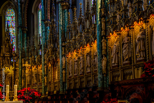 Ottawa  Canada - December 31 2018  Notre Dame Cathedral Basilica of Ottawa