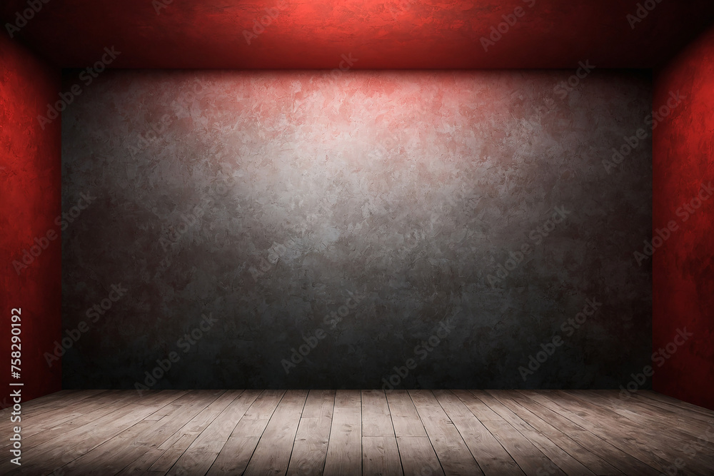 empty room with red wall and wooden floor with copy space background empty room with red wall and wooden floor with copy space background