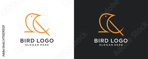 abstract bird logo design template
