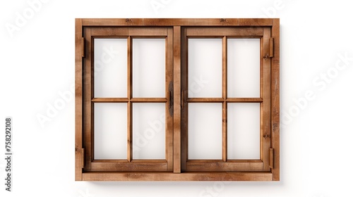 Wooden Window Cut-Out: Photorealistic White (8K)