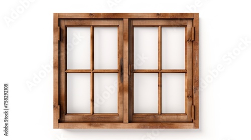 Wooden Window Cut-Out  Photorealistic White  8K   