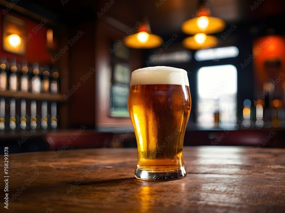 Enjoying a Refreshing Beer at a Cozy Bar Filled with Warmth and Good Vibes Enjoying a Refreshing Beer at a Cozy Bar Filled with Warmth and Good Vibes