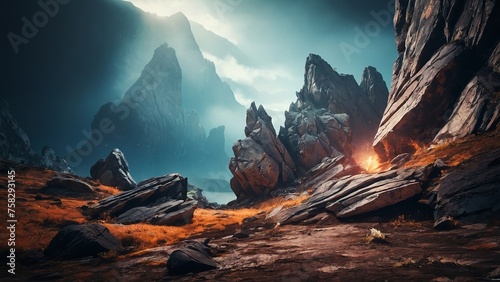 abstract rock as gaming background 
 photo