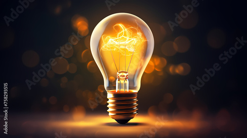 Brainstorming concept with light bulb