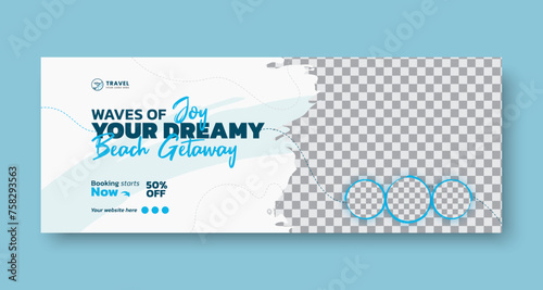 Summer holiday travels facebook cover and travel agency facebook cover template