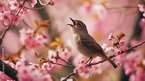 An Image of a Nightingale Singing its Melodic Tune: Nature's Songbird Serenading the Dusk.