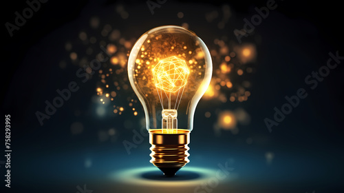 Brainstorming concept with light bulb