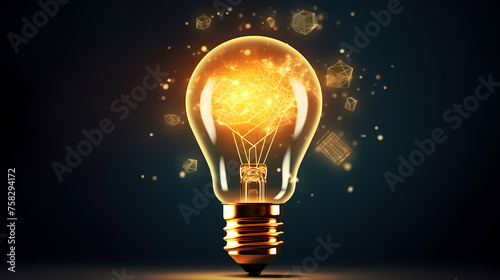 Brainstorming concept with light bulb