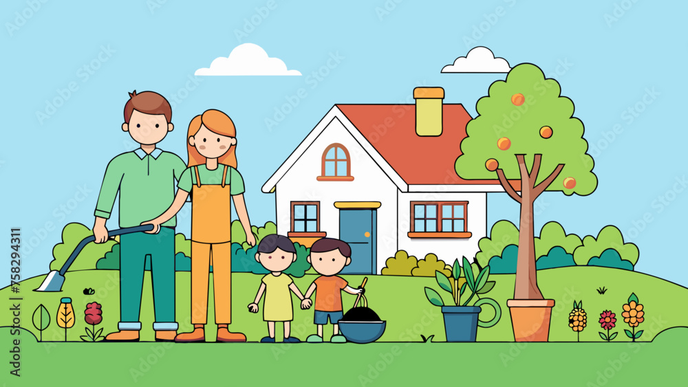 Garden par vector illustration Garden par vector illustration