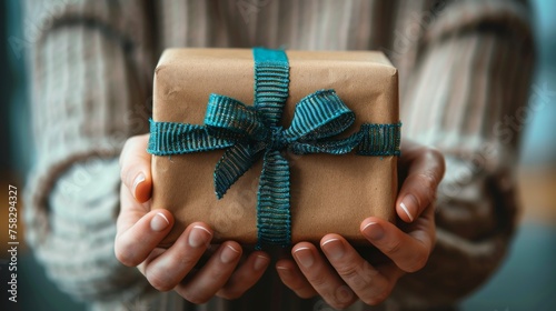 Person Holding Wrapped Present