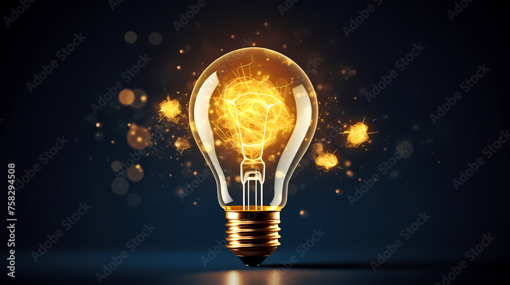 Brainstorming concept with light bulb Brainstorming concept with light bulb