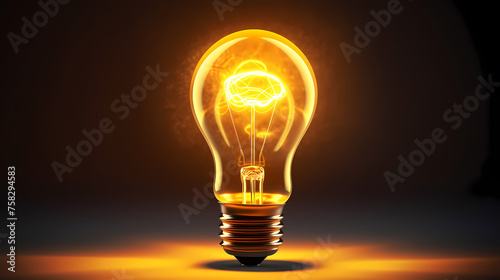 Brainstorming concept with light bulb