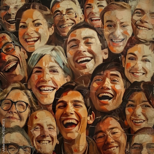 People faces collage.