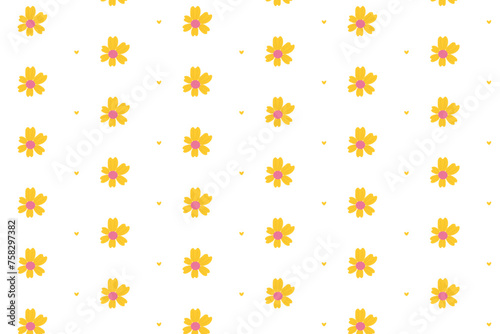 Repeating seamless pattern with yellow flowers