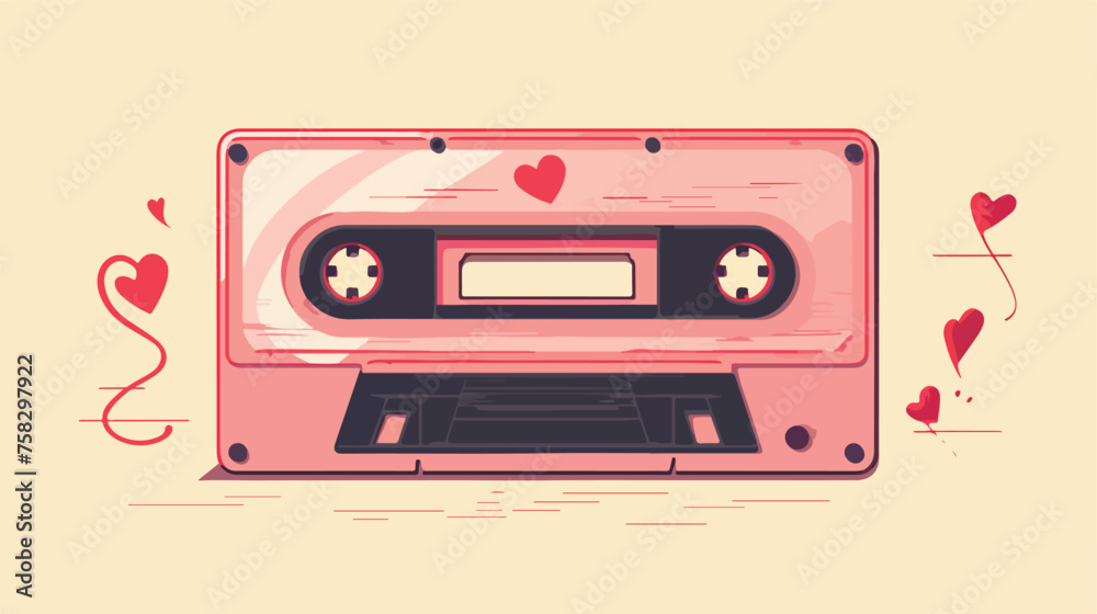 A vintage cassette tape with a heart drawn on it an