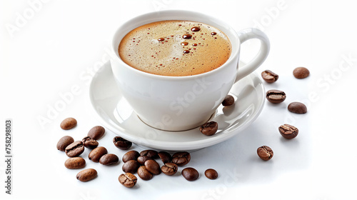 cup of coffee on studio photo on white background