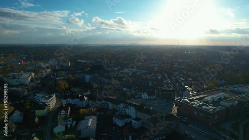 Aerial view of the old town Dorsten in Germany on a sunny afternoon in autumn photo