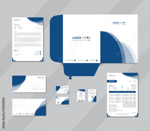 Modern corporate vector stationery design template