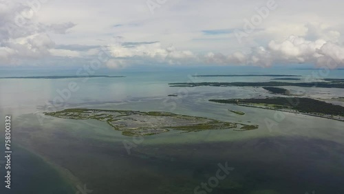 Islands in the north of Sri Lanka view from above. photo