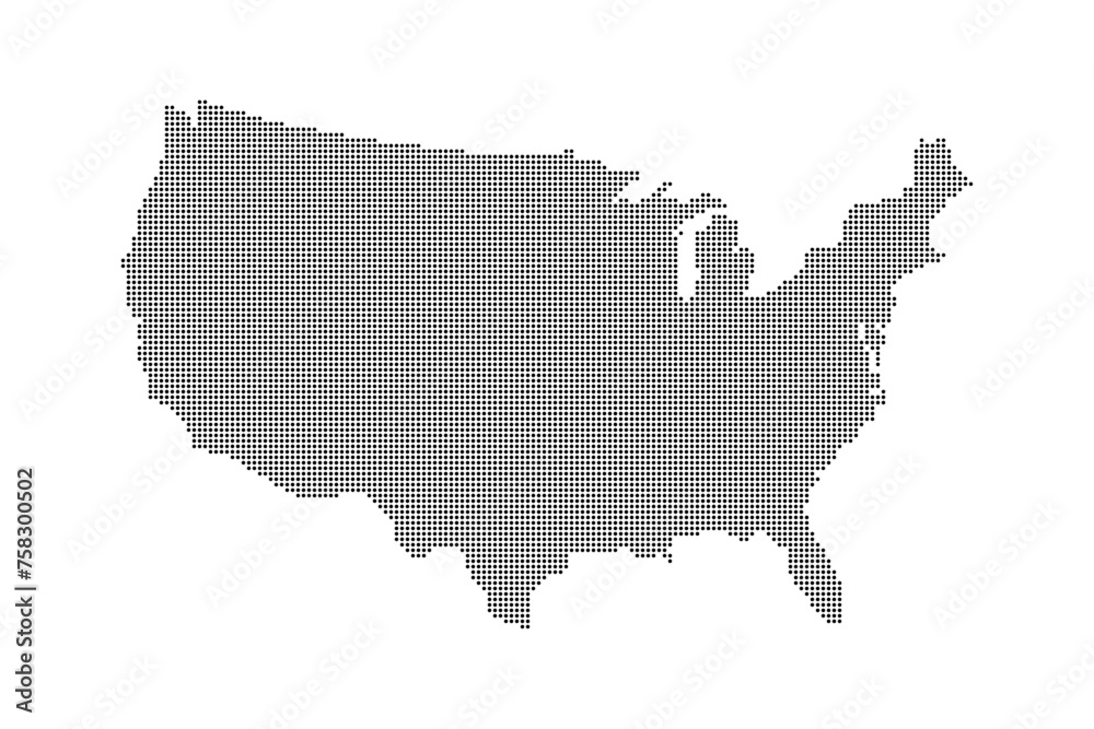 USA map with dot pixels