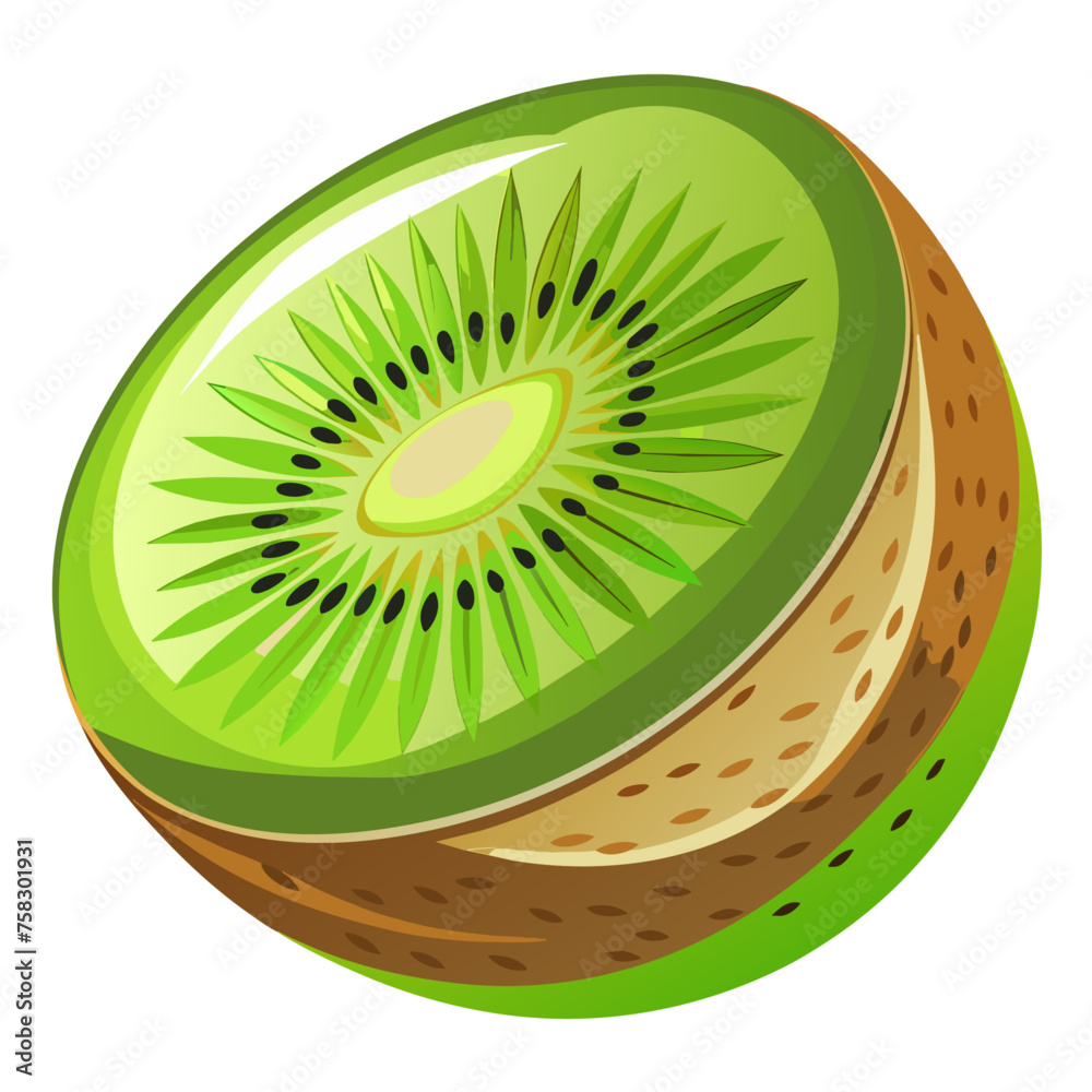 Illustration of a Kiwi Fruit Cut Out on a White Background Illustration of a Kiwi Fruit Cut Out on a White Background